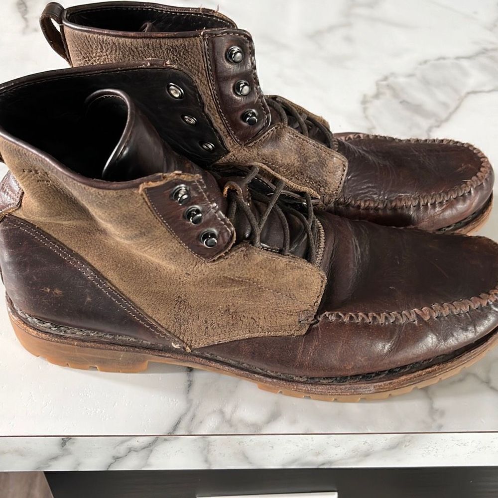 Men's Rag & Bone Anders Brown Leather Ankle Boots Size 13